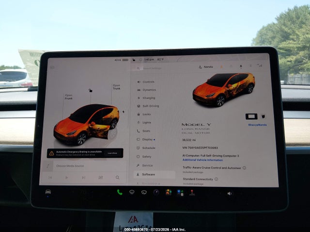 Aukcja sprzedaży 2023 Tesla Model Y Awd/long Range Dual Motor All-wheel Drive, vin: 7SAYGAEE5PF703083, numer aukcji: 45693670