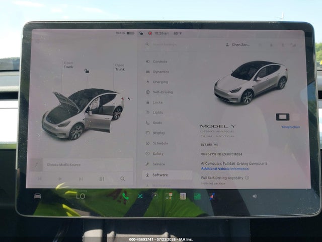 Продаж на аукціоні авто 2021 Tesla Model Y Long Range Dual Motor All-wheel Drive, vin: 5YJYGDEEXMF311694, номер лоту: 45693741