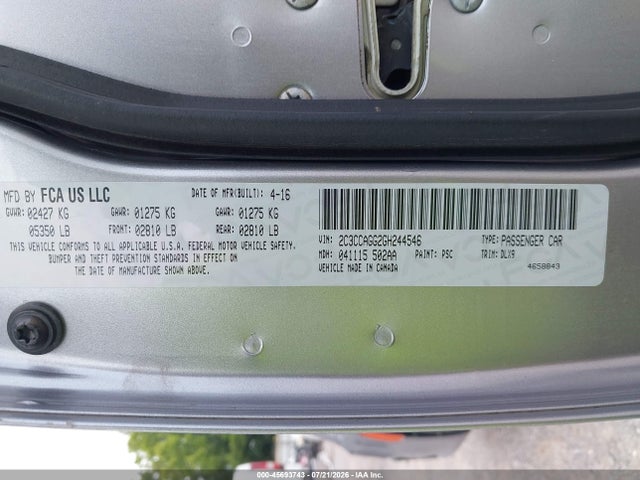 Aukcja sprzedaży 2016 Chrysler 300, vin: 2C3CCAGG2GH244546, numer aukcji: 45693743