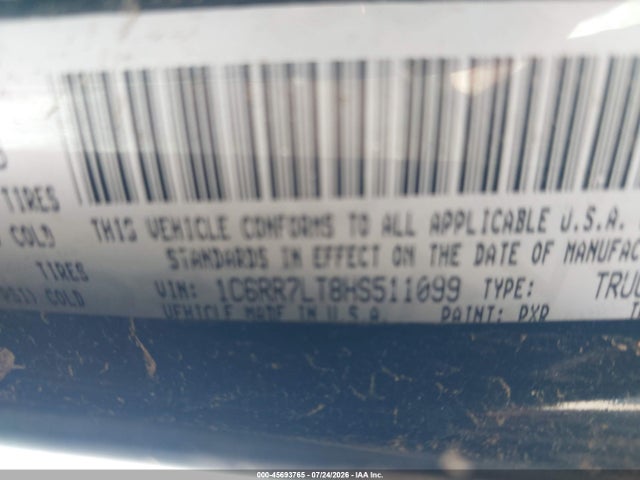 Продаж на аукціоні авто 2017 Ram 1500 Lone Star  4x4 5'7 Box, vin: 1C6RR7LT8HS511099, номер лоту: 45693765