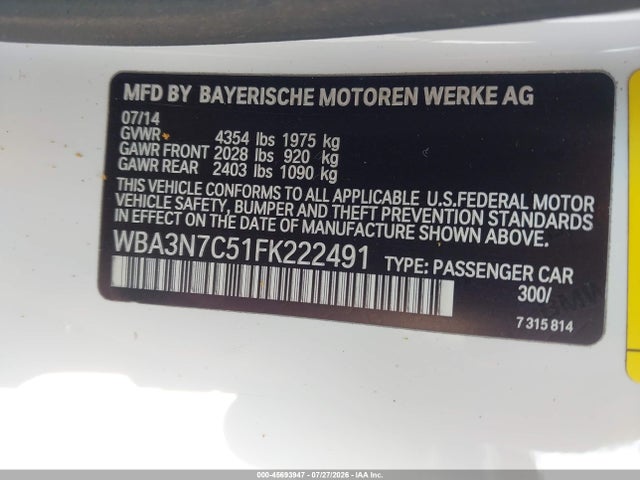 Продаж на аукціоні авто 2015 Bmw 428i, vin: WBA3N7C51FK222491, номер лоту: 45693947