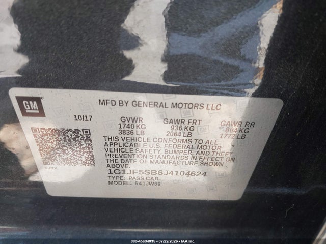 Chevrolet Sonic Premier Auto 2018 1G1JF5SB6J4104624 Image 9