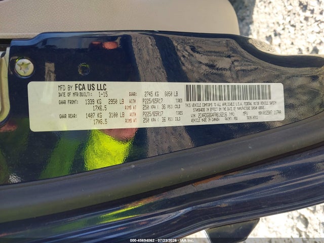 Продажа на аукционе авто 2015 Dodge Grand Caravan Se, vin: 2C4RDGBG4FR616216, номер лота: 45694062