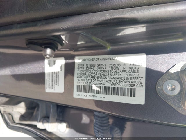 Продаж на аукціоні авто 2020 Acura Tlx Standard, vin: 19UUB2F3XLA001567, номер лоту: 45694153