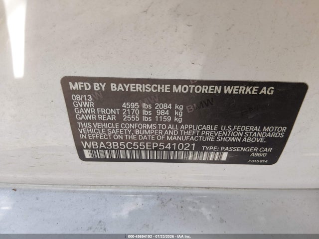 Продажа на аукционе авто 2014 Bmw 328i Xdrive, vin: WBA3B5C55EP541021, номер лота: 45694192