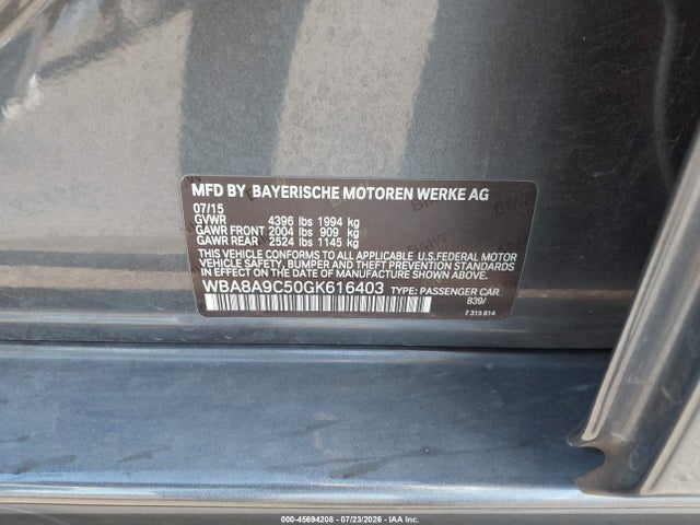 BMW 320i 2016 WBA8A9C50GK616403 Image 9