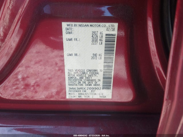 Nissan Altima 2.5 Sr 2018 1N4AL3AP0JC209902 Image 8