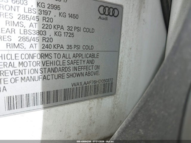 Audi Q7 3.0t Premium 2017 WA1LAAF76HD050372 Image 9