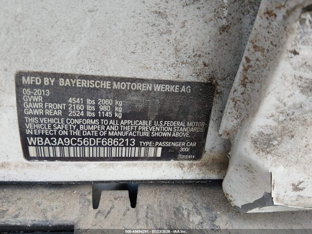 45694291 :رقم المزاد ، WBA3A9C56DF686213 vin ، 2013 Bmw 335i مزاد بيع