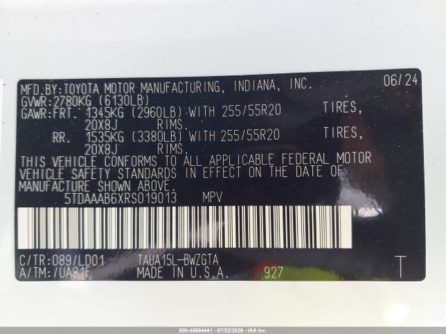 Продажа на аукционе авто 2024 Lexus Tx 350 Luxury, vin: 5TDAAAB6XRS019013, номер лота: 45694441