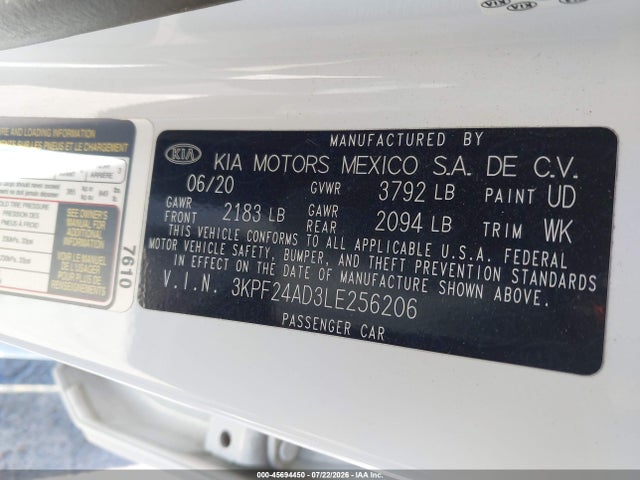 KIA Forte Lxs 2020 3KPF24AD3LE256206 Image 9