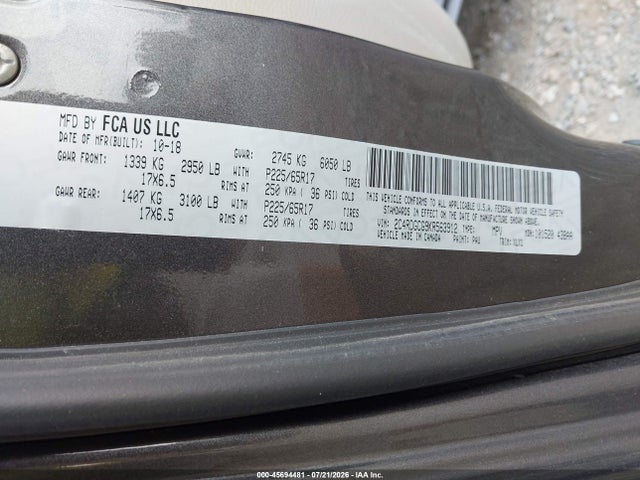 Dodge Grand Caravan Sxt 2019 2C4RDGCG9KR563912 Image 9
