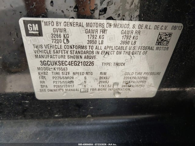 3GCUKSEC4EG210226 Chevrolet Silverado 1500 Ltz