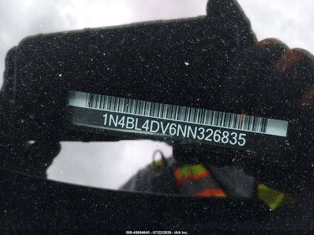 45694640 :رقم المزاد ، 1N4BL4DV6NN326835 vin ، 2022 Nissan Altima Sv Fwd مزاد بيع