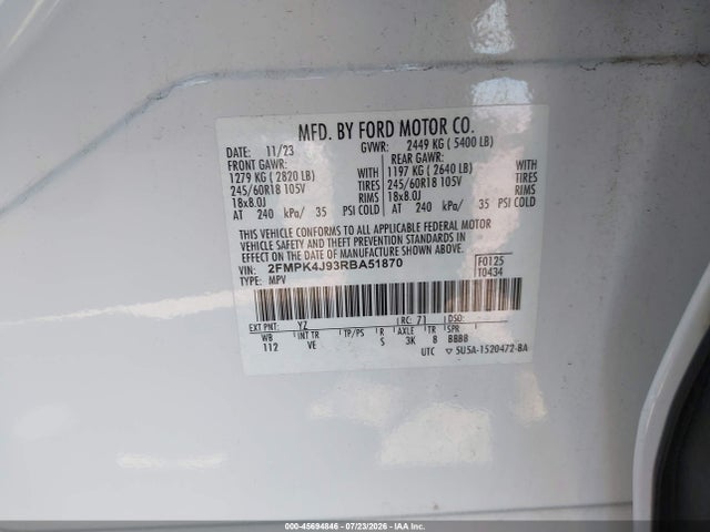 Ford EDGE SEL 2024 2FMPK4J93RBA51870 Image 9