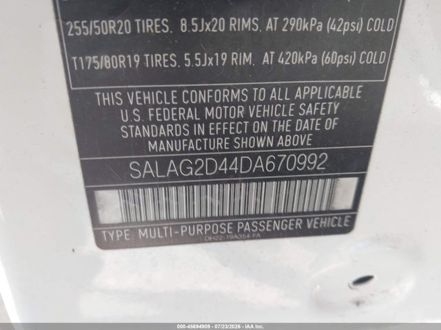 Продажа на аукционе авто 2013 Land Rover Lr4, vin: SALAG2D44DA670992, номер лота: 45694909
