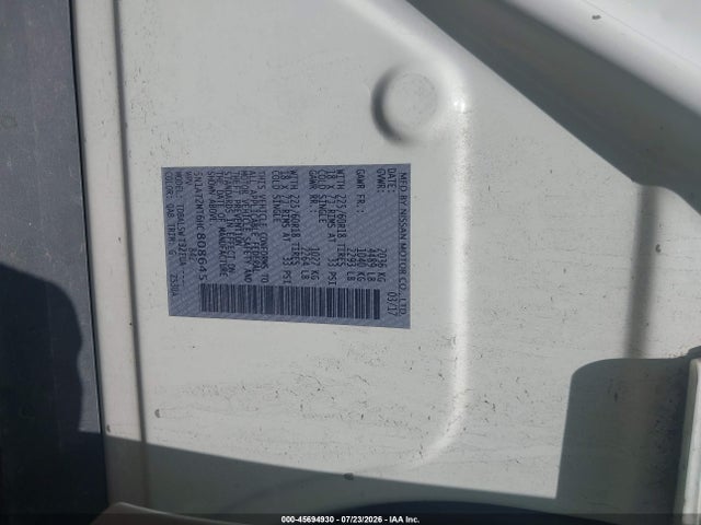 45694930 :رقم المزاد ، 5N1AT2MT6HC808645 vin ، 2017 Nissan Rogue Sl مزاد بيع