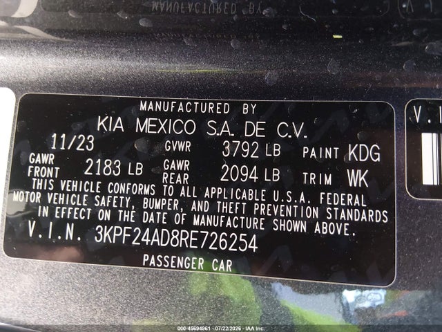 KIA Forte Lxs 2024 3KPF24AD8RE726254 Image 9