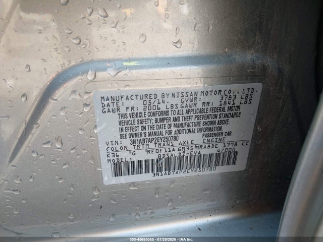 Nissan SENTRA SV 2014 3N1AB7AP2EY250780 Image 9