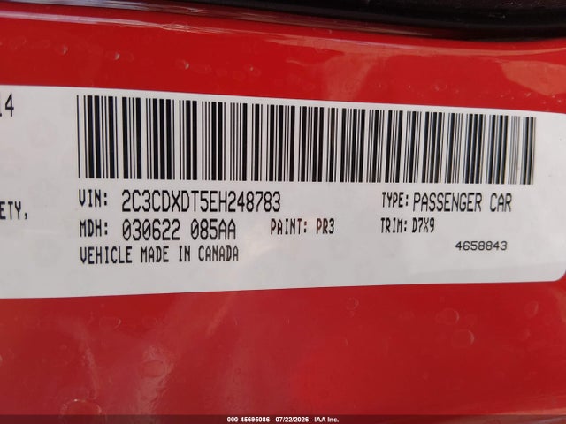 Aukcja sprzedaży 2014 Dodge Charger R/t, vin: 2C3CDXDT5EH248783, numer aukcji: 45695086