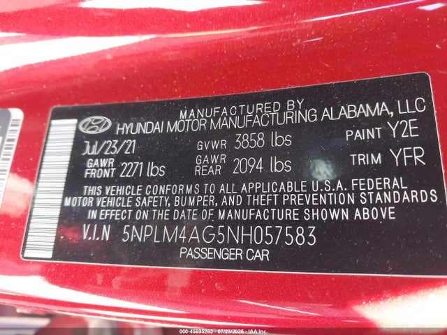 Hyundai ELANTRA SEL 2022 5NPLM4AG5NH057583 Image 9