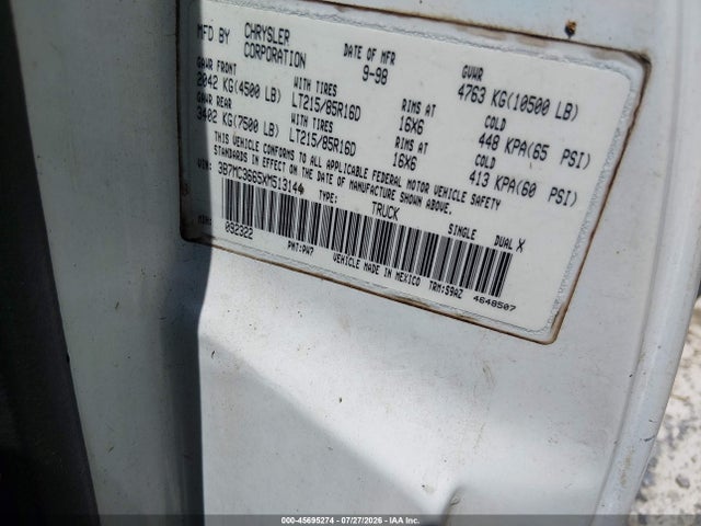 45695274 :رقم المزاد ، 3B7MC3665XM513144 vin ، 1999 Dodge Ram 3500 St مزاد بيع