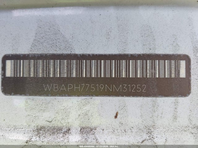 45695384 :رقم المزاد ، WBAPH77519NM31252 vin ، 2009 Bmw 328i مزاد بيع