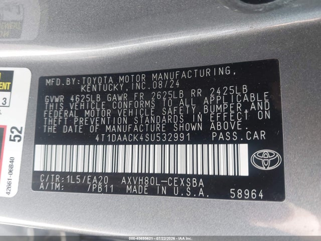 Toyota CAMRY SE 2025 4T1DAACK4SU532991 Image 9