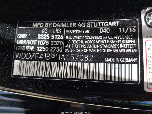 Продажа на аукционе авто 2017 Mercedes-benz E 300, vin: WDDZF4JB9HA157082, номер лота: 45695641