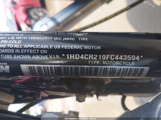 Продаж на аукціоні авто 2015 Harley-davidson Xl883 Superlow, vin: 1HD4CR219FC443594, номер лоту: 45695679