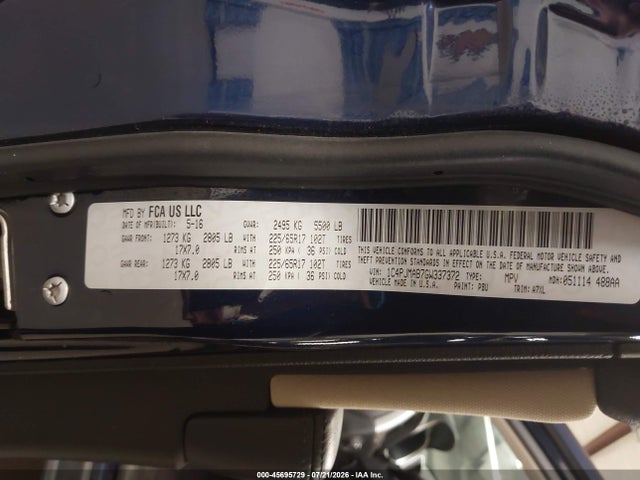 45695729 :رقم المزاد ، 1C4PJMAB7GW337372 vin ، 2016 Jeep Cherokee Sport مزاد بيع