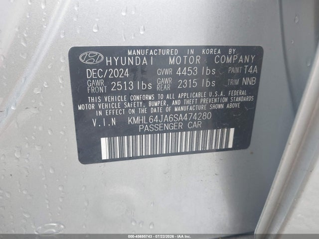 Hyundai SONATA SEL 2025 KMHL64JA6SA474280 Image 9