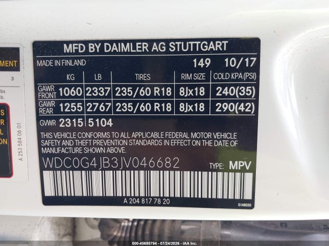 WDC0G4JB3JV046682 Mercedes-Benz GLC 300