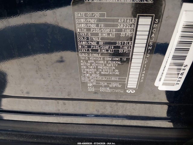 Infiniti Qx50 Essential 2020 3PCAJ5M12LF114833 Image 9