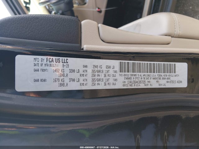 2019 Jeep Grand Cherokee Limited 4x2 მანქანა იყიდება აუქციონზე, vin: 1C4RJEBG4KC857225, აუქციონის ნომერი: 45695867
