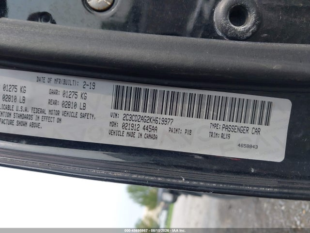 Продажа на аукционе авто 2019 Dodge Challenger Sxt, vin: 2C3CDZAG2KH619977, номер лота: 45695987