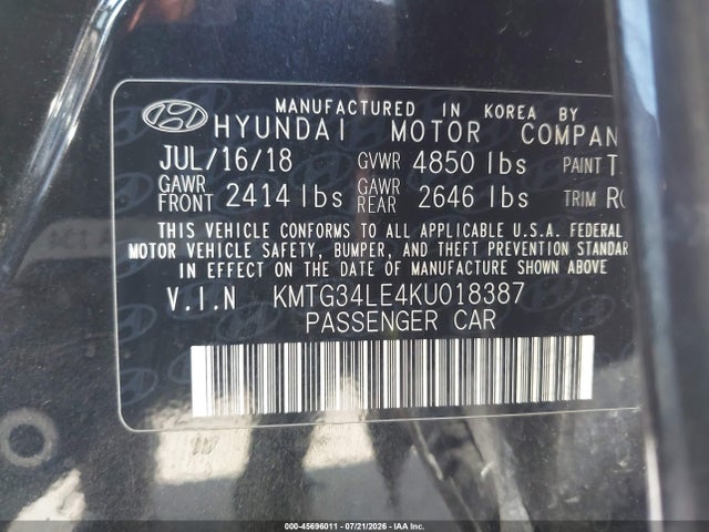 Продаж на аукціоні авто 2019 Genesis G70 3.3t Advanced, vin: KMTG34LE4KU018387, номер лоту: 45696011