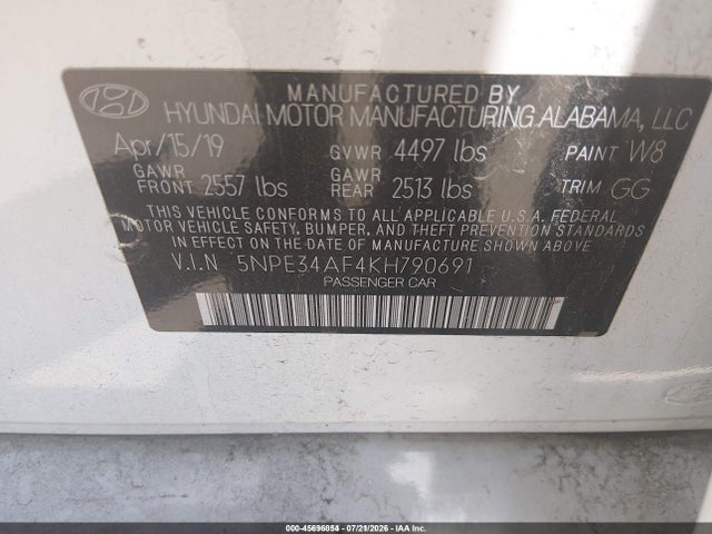 Hyundai SONATA SEL 2019 5NPE34AF4KH790691 Image 9