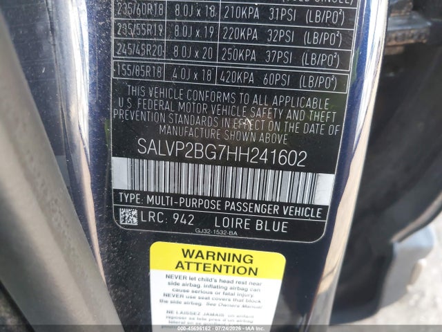 Продаж на аукціоні авто 2017 Land Rover Range Rover Evoque Se/se Premium, vin: SALVP2BG7HH241602, номер лоту: 45696162