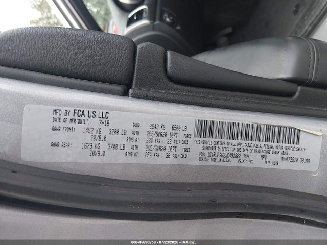 1C4RJFAG2JC491822 Jeep Grand Cherokee Altitude 4x4