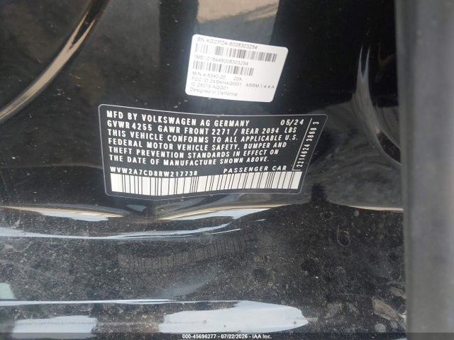 Продаж на аукціоні авто 2024 Volkswagen Golf Gti 2.0t 380 Se, vin: WVW2A7CD8RW217738, номер лоту: 45696277