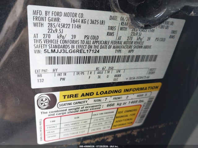 5LMJJ3LG6REL17124 Lincoln Navigator Reserve L