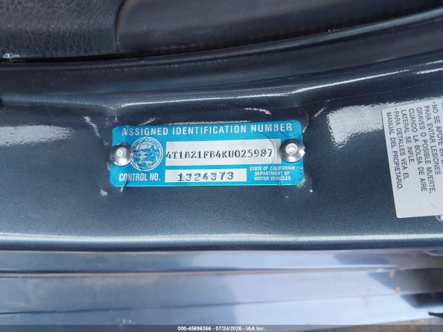 Toyota AVALON XSE 2019 4T1BZ1FB4KU025987 Image 9