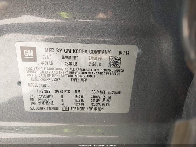 Buick Encore Convenience 2014 KL4CJFSB0EB727382 Image 9
