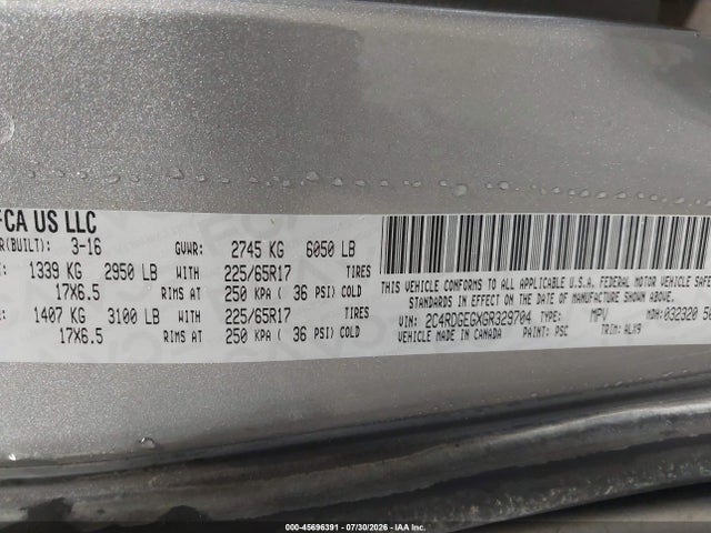 2C4RDGEGXGR329704 Dodge Grand Caravan R/t