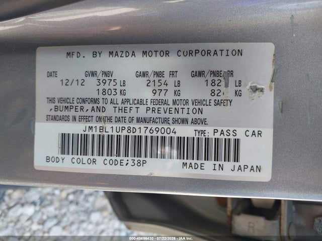 Продаж на аукціоні авто 2013 Mazda Mazda3 I Sport, vin: JM1BL1UP8D1769004, номер лоту: 45696430