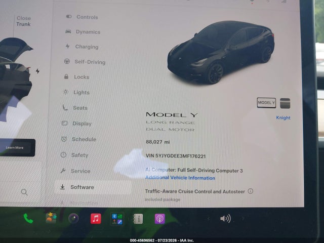 5YJYGDEE3MF176221 Tesla Model Y Long Range Dual Motor All-wheel Drive