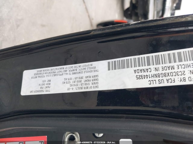Aukcja sprzedaży 2022 Dodge Charger Sxt Rwd, vin: 2C3CDXBG8NH144925, numer aukcji: 45696579