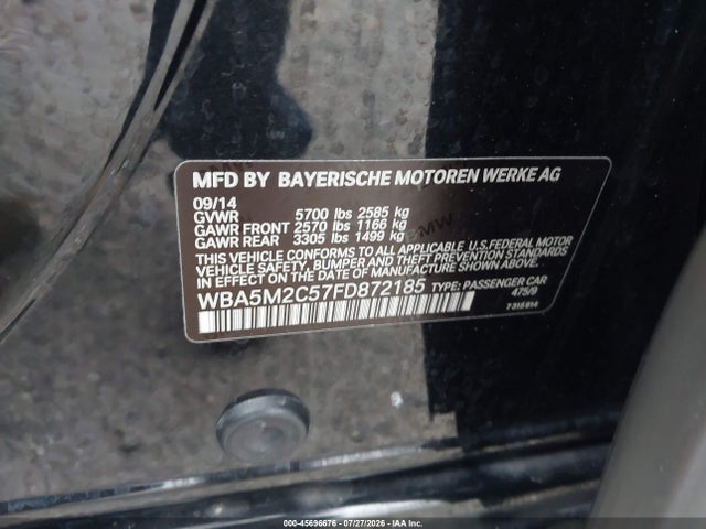 Продажа на аукционе авто 2015 Bmw 535i Gran Turismo, vin: WBA5M2C57FD872185, номер лота: 45696676