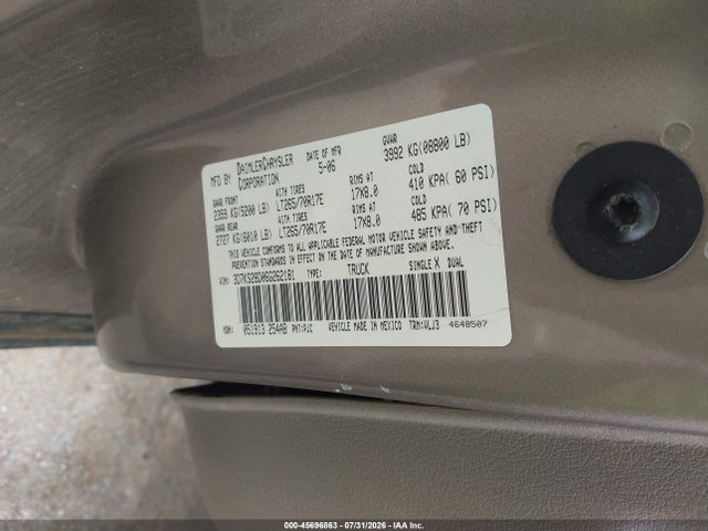 Продажа на аукционе авто 2006 Dodge Ram 2500 Laramie, vin: 3D7KS28D06G262181, номер лота: 45696863